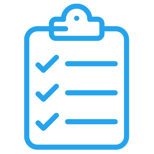 Check list. Iconos azules 500x500