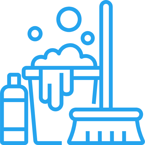 Limpieza. Iconos azules 500x500