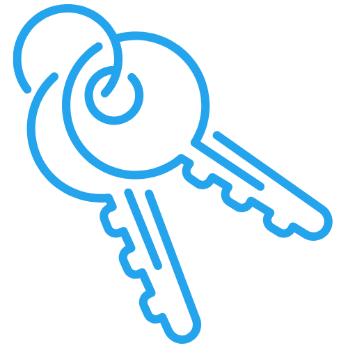 Llaves. Iconos azules 500x500
