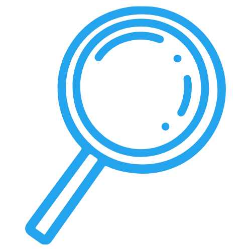 Lupa. Iconos azules 500x500